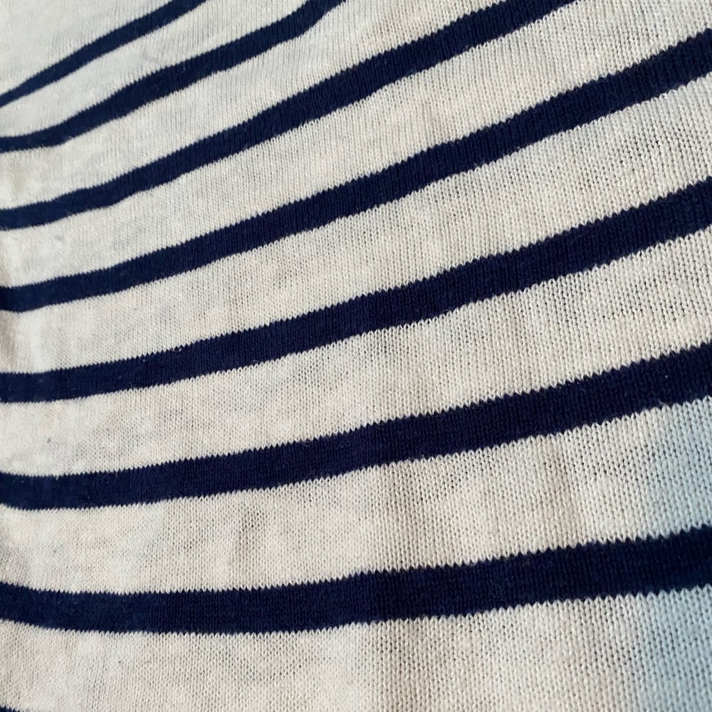 Vineyard Vines- linen cotton blend Knit Pullover v neck striped flare sleeve S - Picture 14 of 16